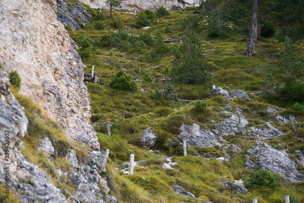 iking trekking path from wolkenstein to the stevia hut with the in october 2020, beautiful nature dolomites iking trekking path from wolkenstein to the stevia hut with the in october 2020, beautiful nature dolomites