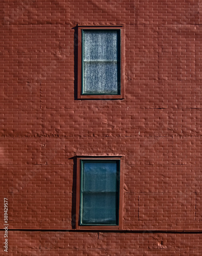 Brick building with two windows