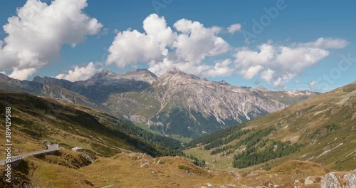 Beautiful Switzerland mountain landscape timelapse. photo