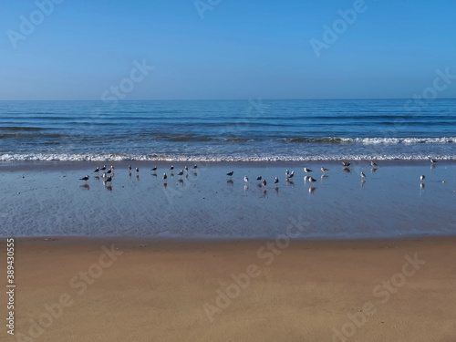 Hiking at the beach of Praia Maria Luisa  Olhos da Agua  Albufeira  at the Algarve coast of Portugal