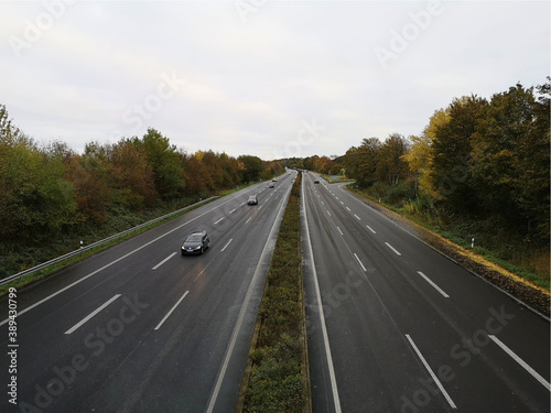view at the motorway   Autobahn  A52 near Essen