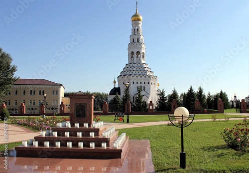 Church of the Holy first apostles Peter and Paul in honor of the battle in Prokhorovka field photo