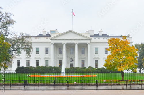 White House on a misty autumn day - Washington DC, USA