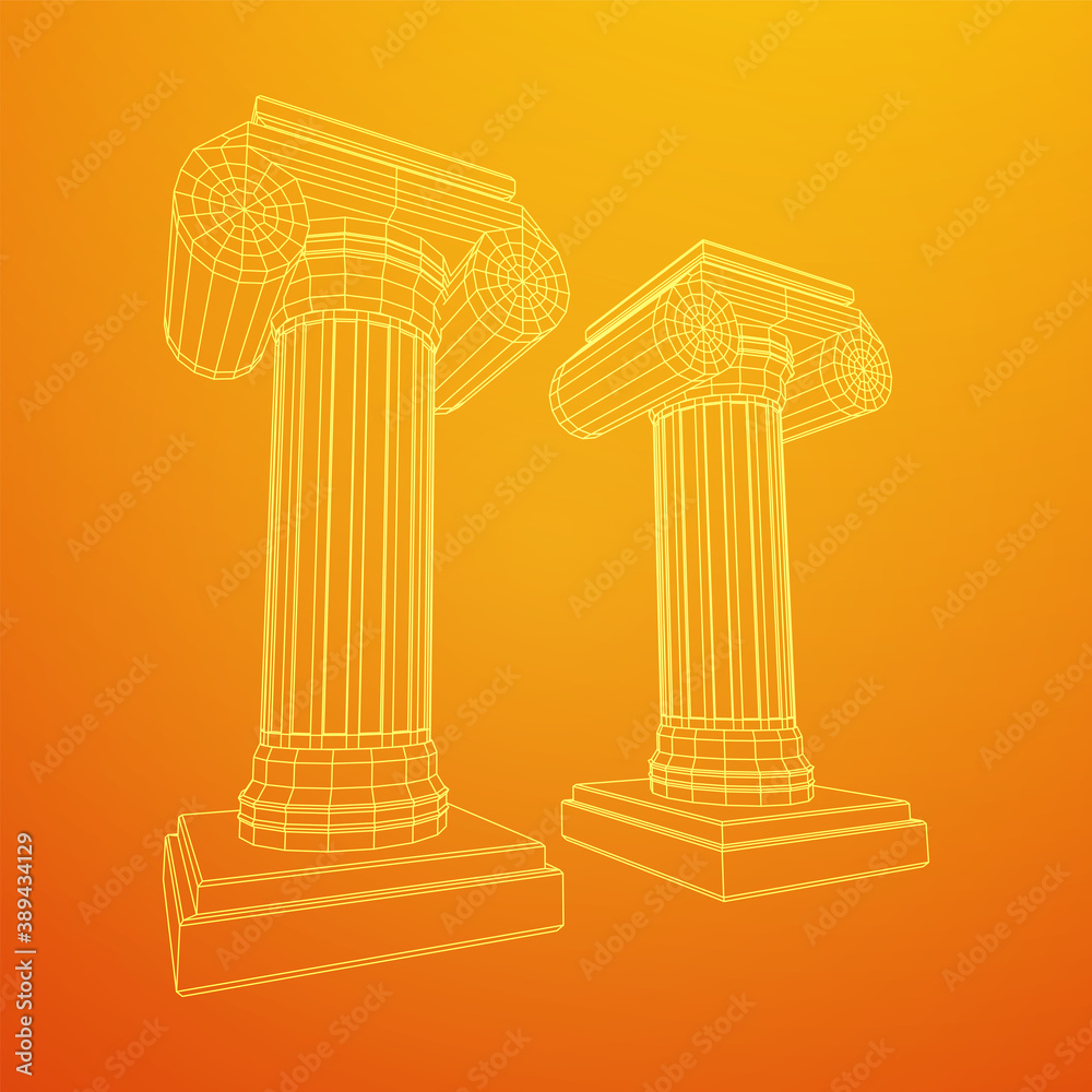 Greek ionic column. Ancient pillars. Greek ionic column. Ancient pillars.