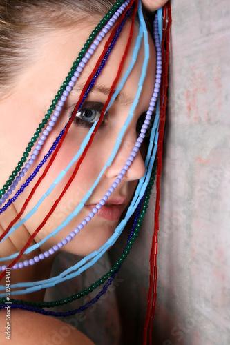 Female Model with Beads