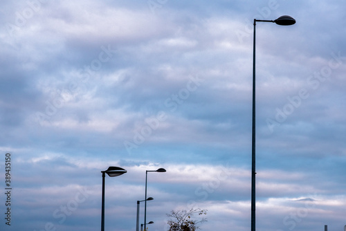 Street lights with the sky at the background