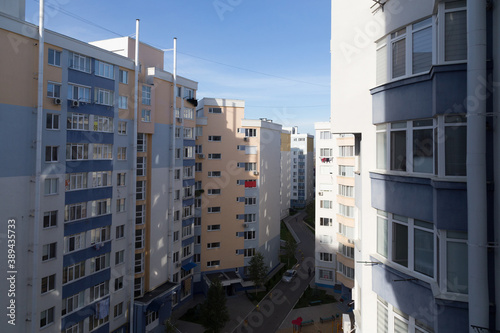 Development of new modern apartment building. photo