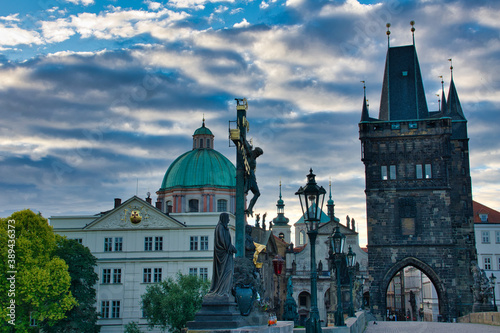 Sunrise over Charles Bridge, Prague, Czech Republic.