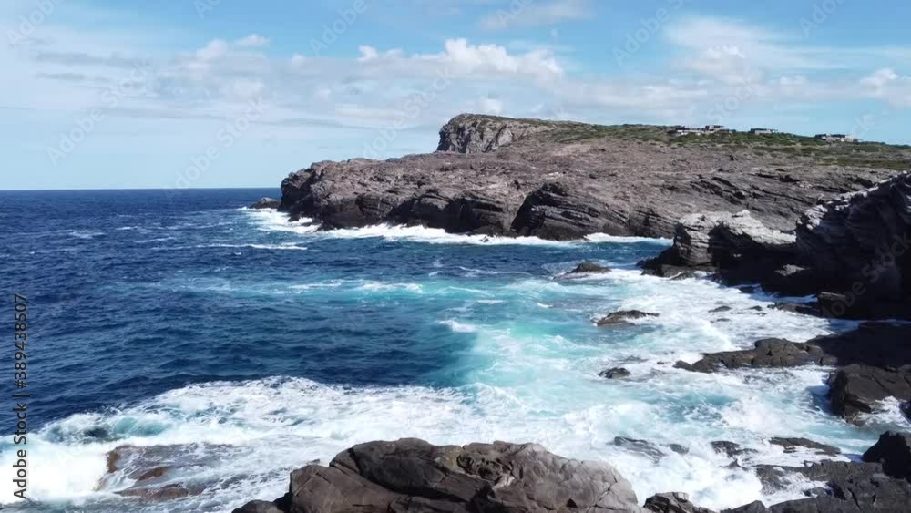 Wonderful rocks with waves in Sardinia (Drone view) Wonderful rocks with waves in Sardinia (Drone view)