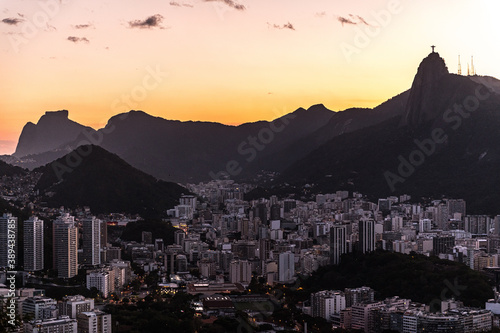 Rio de Janeiro during sunset, view from Sugarloaf hill photo