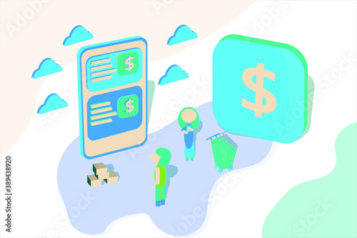 Abstract social media marketing. graphic technology mobile application shopping online. developer for movement. design esp10.