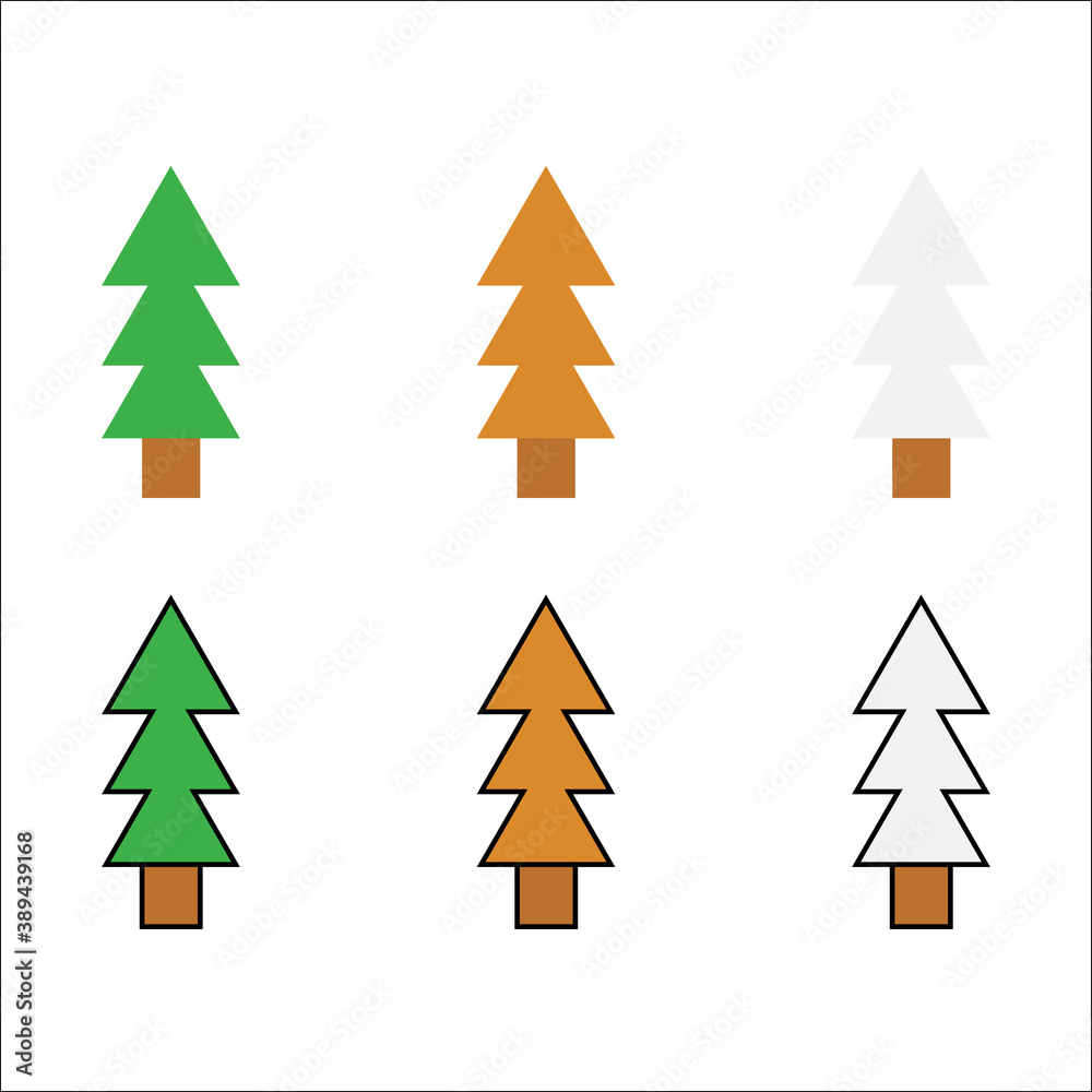 set of christmas trees set of christmas trees