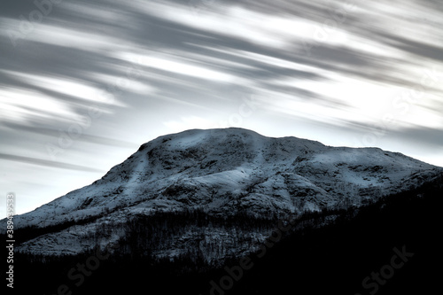 Long exposure of the mountains in Hemsedal. 