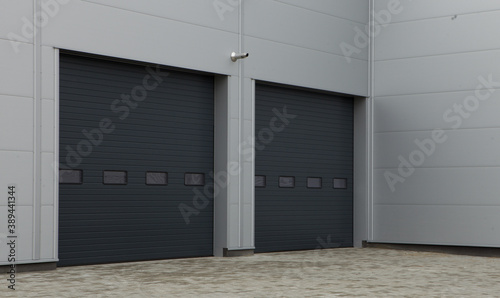 Roller door or roller shutter using for factory, warehouse or hangar. © MAXSHOT_PL