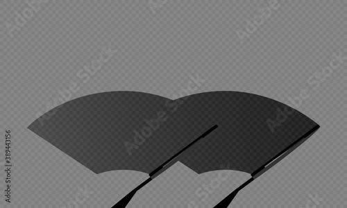 Car windscreen wiper glass illustration. Wiper cleans the dirty windshield. Vector on isolated background. EPS 10
