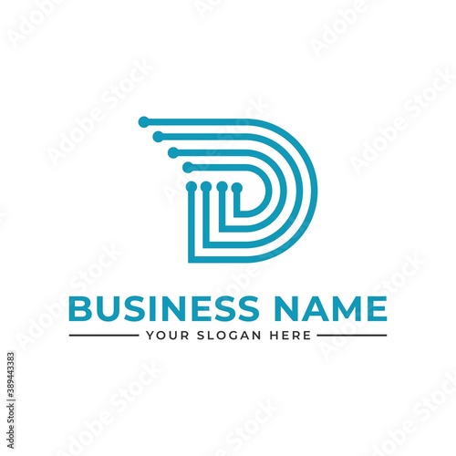 d letter data technology logo