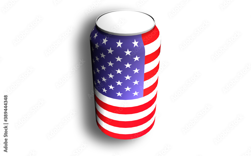 Fototapeta premium Lata con la bandera de Estados Unidos de América.