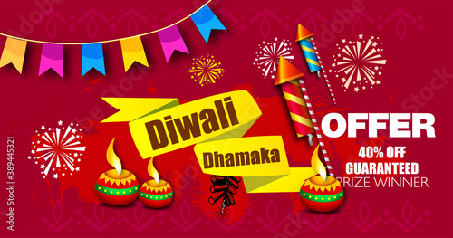 Abstract diwali Creative sale background with offer details  banner or sale poster for indian festival diwali celebration. Happy Diwali meaning festival of lights