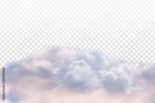 Vector realistic isolated cloud sky for template decoration and covering on the transparent background. Concept of storm.