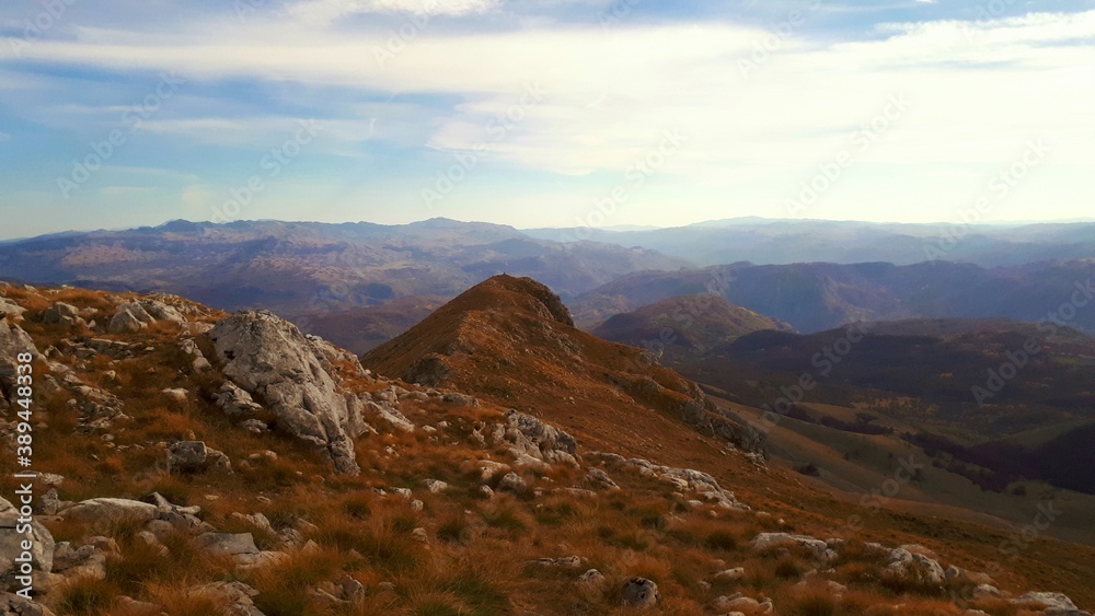 Fototapeta premium Mountain ridge covered with autumn colours