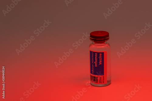 a bottle of a influenza vaccine