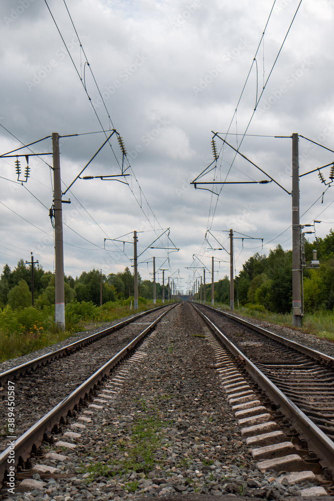 empty railroad two tracks