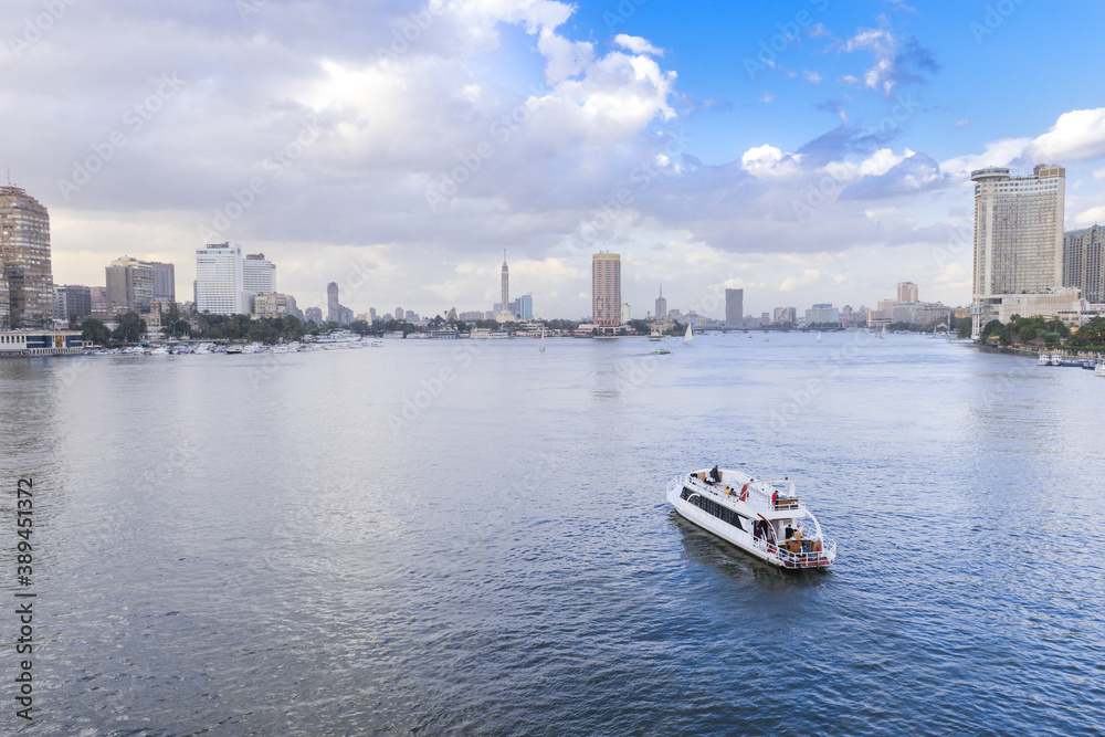 Nile River on a cloudy day - Cairo, Egypt
