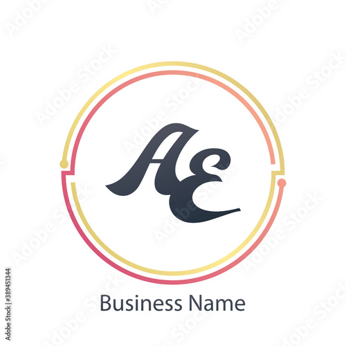 Logo AE Business Letter Logo Design With Simple style
