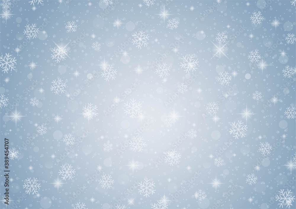 blue christmas background with  snow falling. vector illustration.