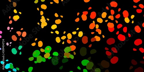 Dark multicolor vector backdrop with chaotic shapes.