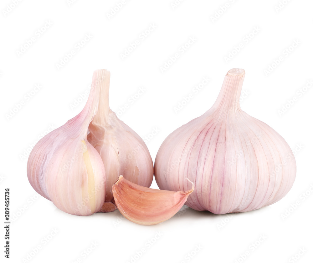 Garlic isolated on a white background, clipping path Garlic isolated on a white background, clipping path