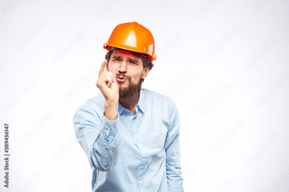 Emotional workers in orange paint safety in construction industry official Emotional workers in orange paint safety in construction industry official