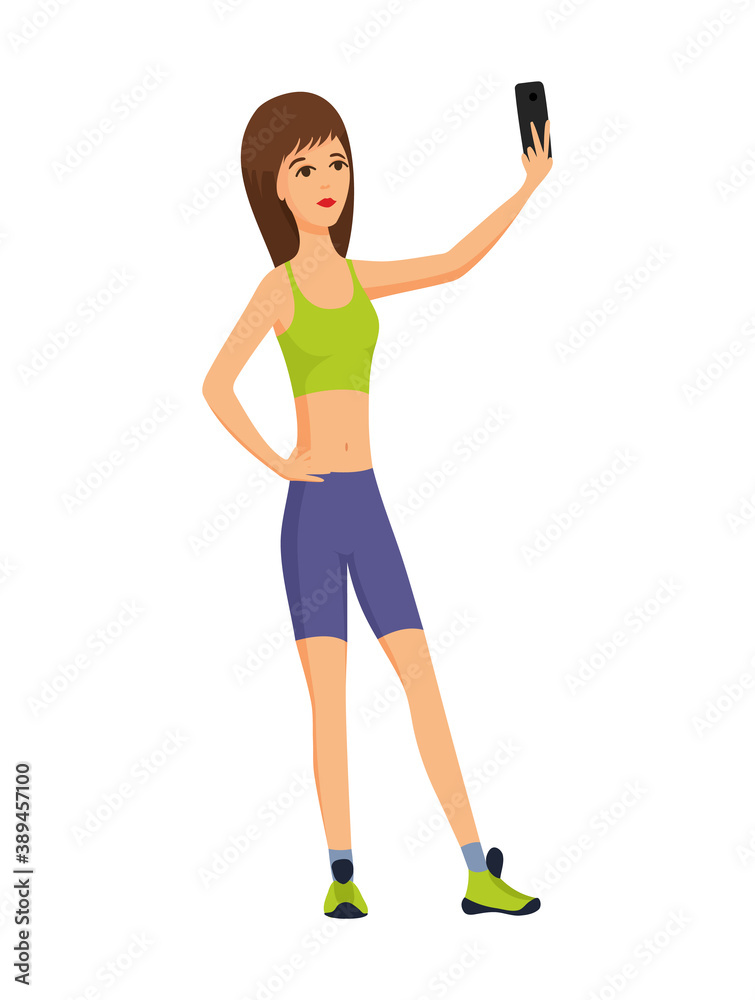 Happy smiling young woman taking selfie photo illustration. Girl taking selfie photographing. Happy smiling young woman taking selfie photo illustration. Girl taking selfie photographing.