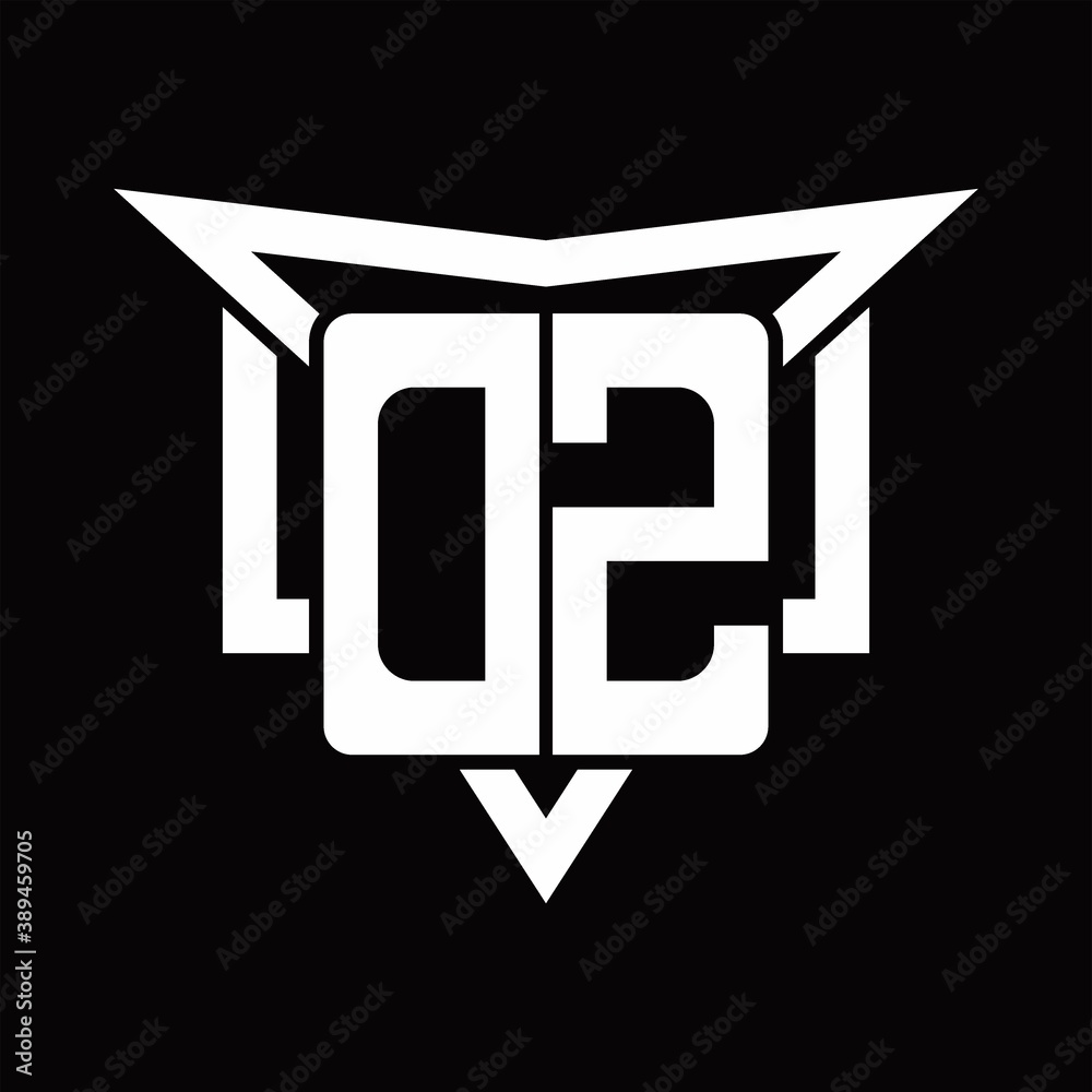 DZ Logo monogram with triangle sharp and half square rounded design template DZ Logo monogram with triangle sharp and half square rounded design template
