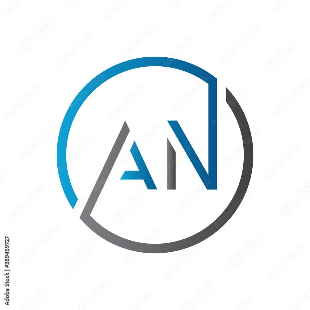 Initial AN letter Logo Design vector Template. Creative Letter AN Logo Design Initial AN letter Logo Design vector Template. Creative Letter AN Logo Design