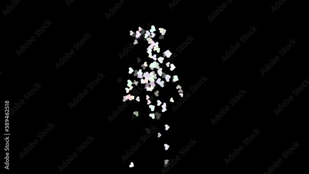 Animation of particles in shape of heart with various transitions and rotations in space during time sequence. Animation of particles in shape of heart with various transitions and rotations in space during time sequence.