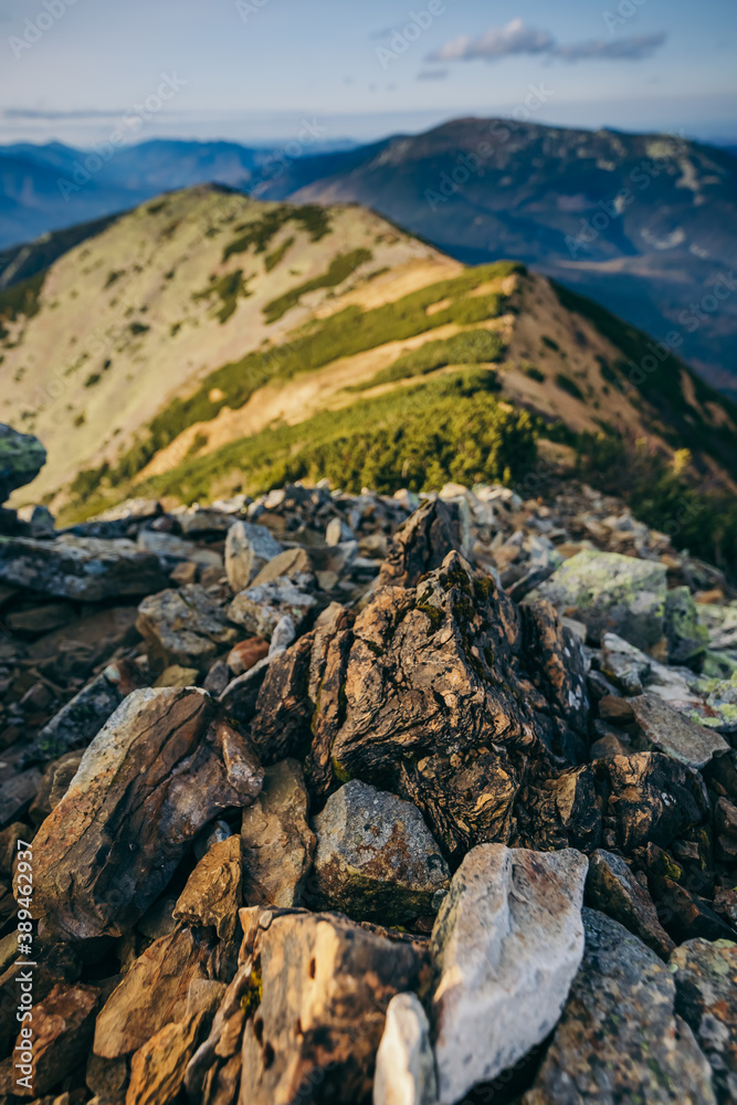 A close up rocky mountain