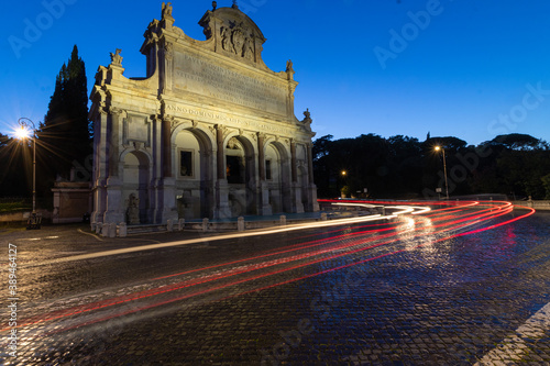 Rome city at night cars Gianicolo 