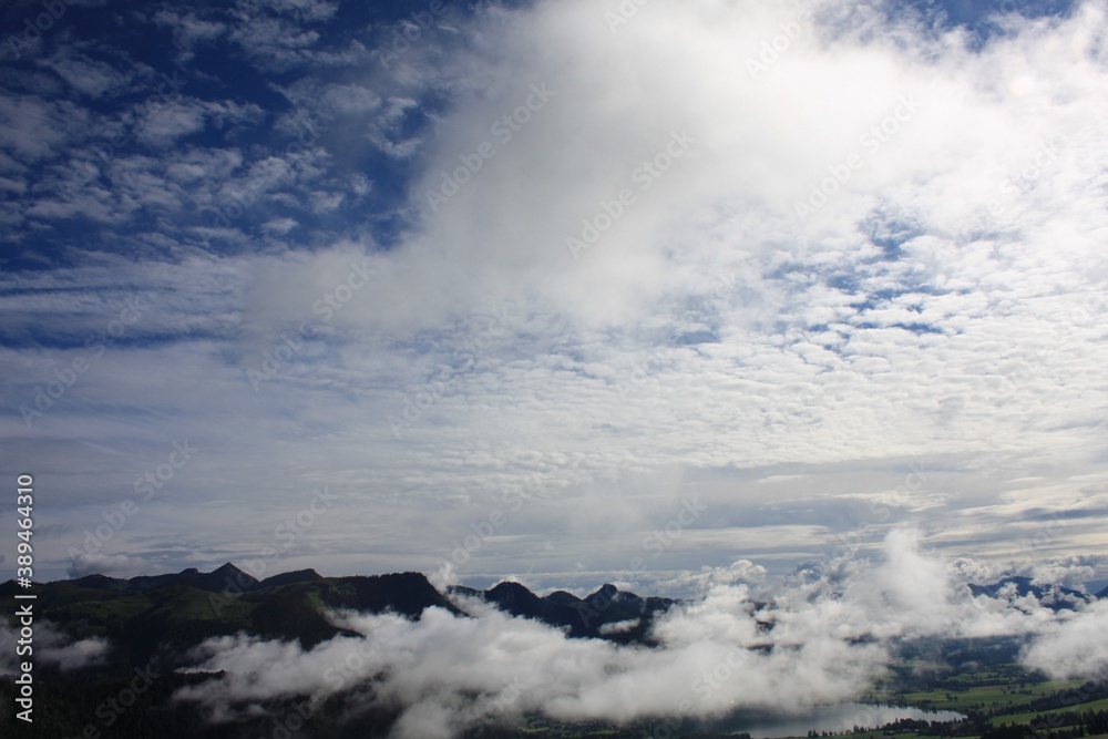 time clouds over the mountains