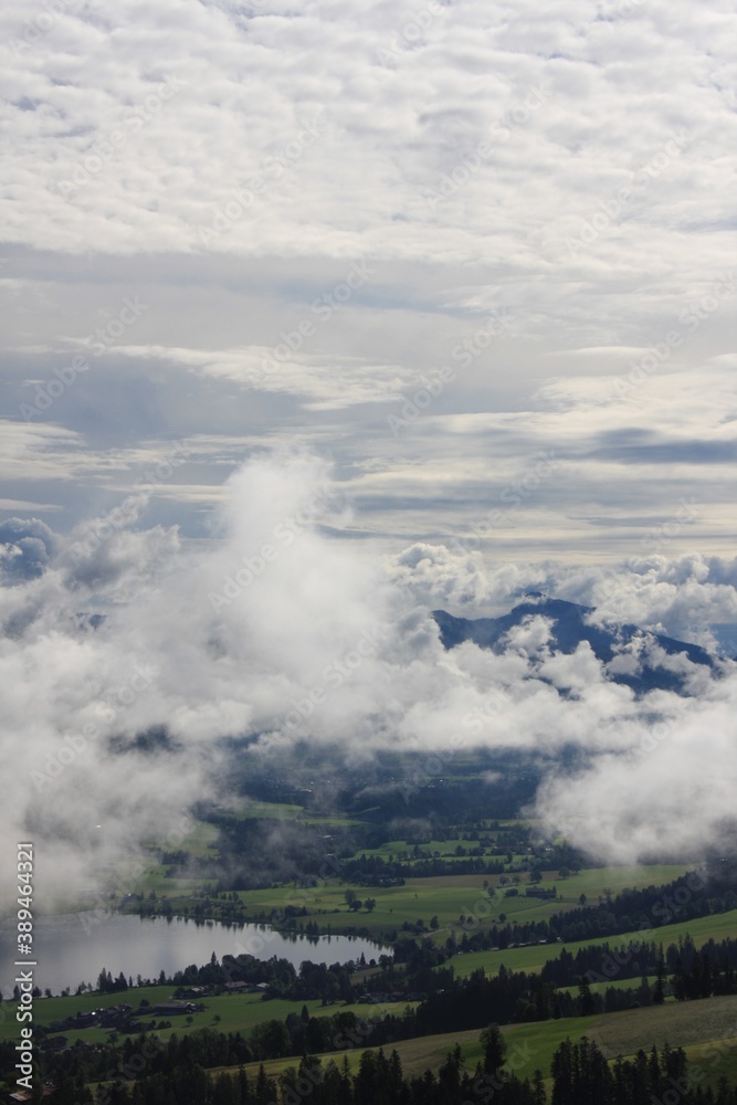 time clouds over the river