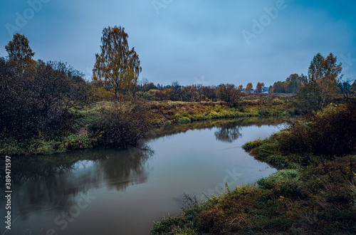 Evening sunset near the river