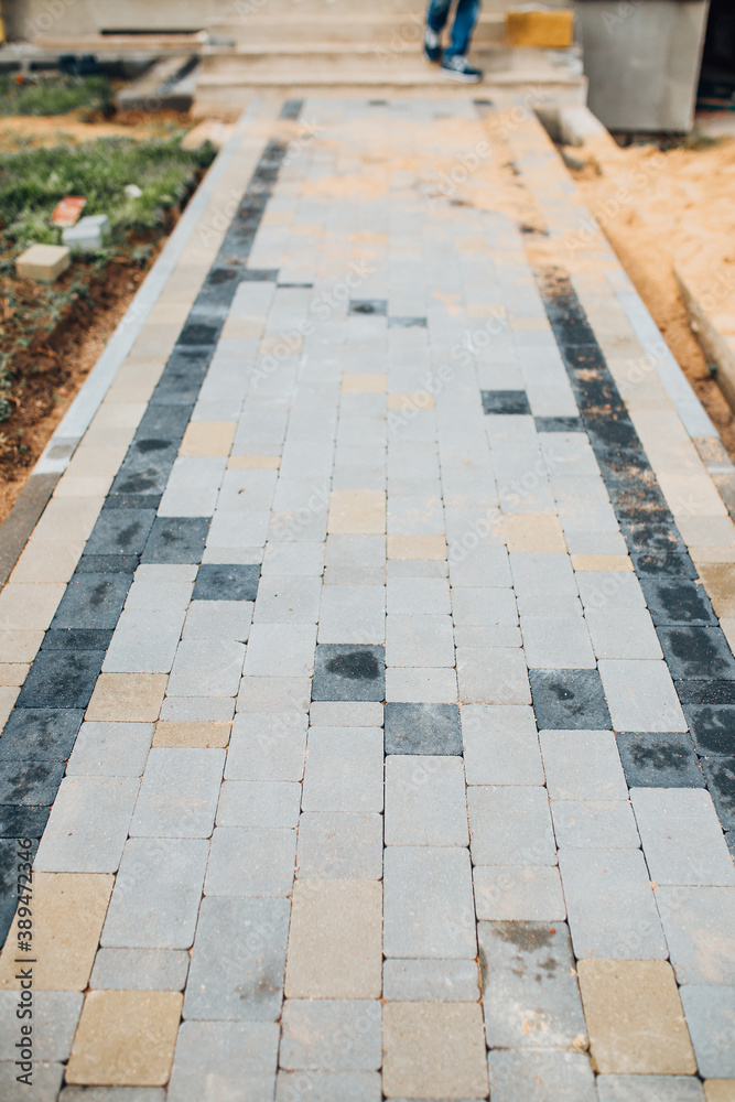 Stone Paving Walkway - Sidewalk Cement Blocks - Strong, Durable Surface