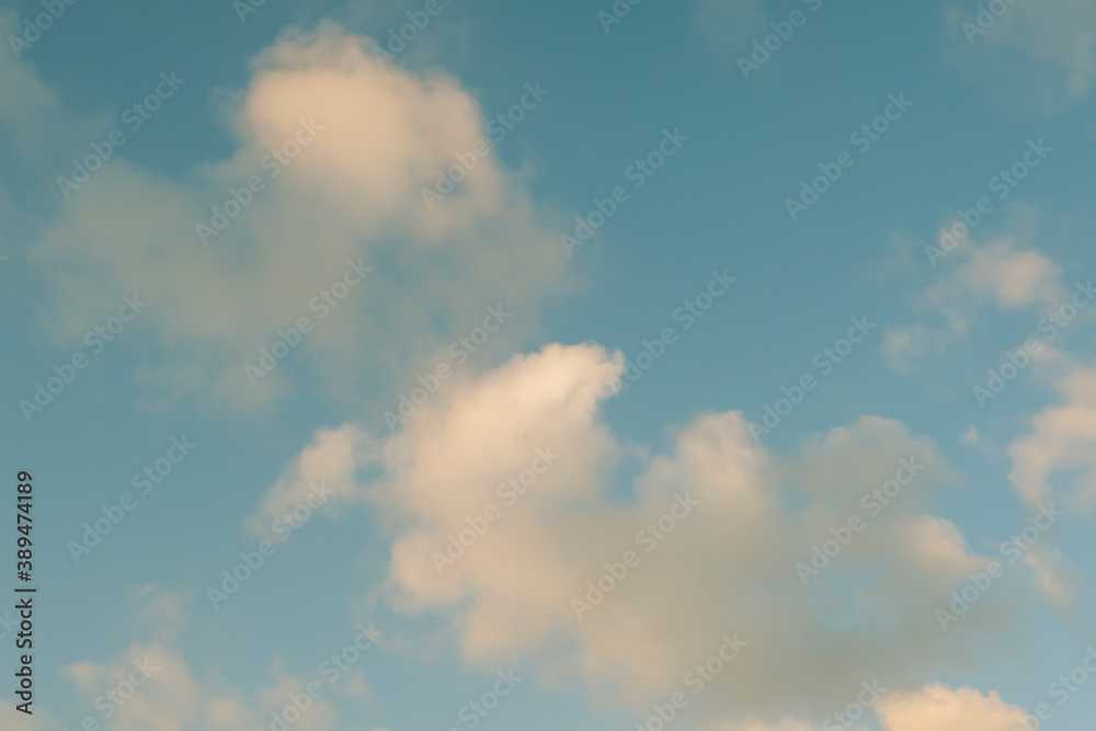 Clouds on blue sky. Nature background.