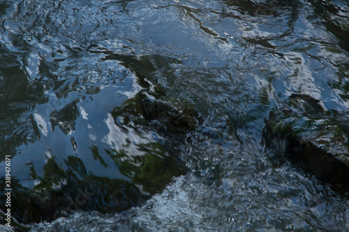 flowing streaming water caugth in the moment photo