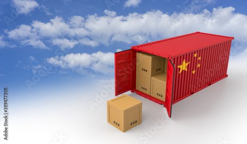 Freight Transportation from China, 3d Illustration
