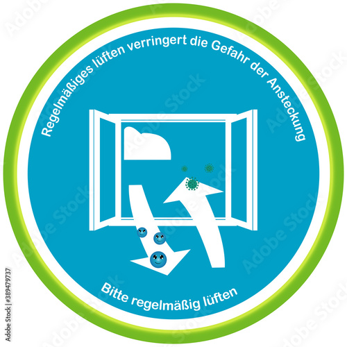 Hinweisschild für regelmäßiges lüften