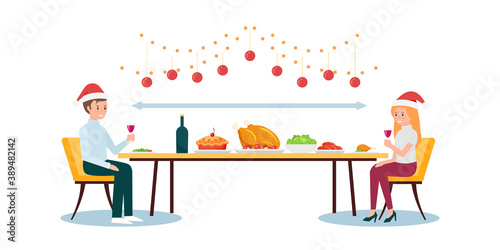 Illustration of couple on thanksgiving	
