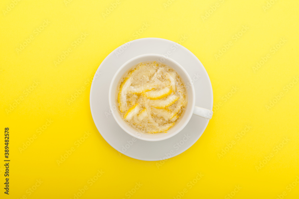 Honey citron drink. Top view. Yuzu tea or yuja tea. Healthy product with a high content of vitamin C Honey citron drink. Top view. Yuzu tea or yuja tea. Healthy product with a high content of vitamin C