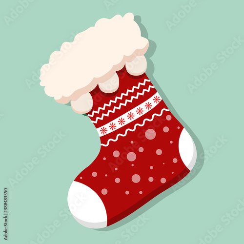 Beautifully decorated christmas sock