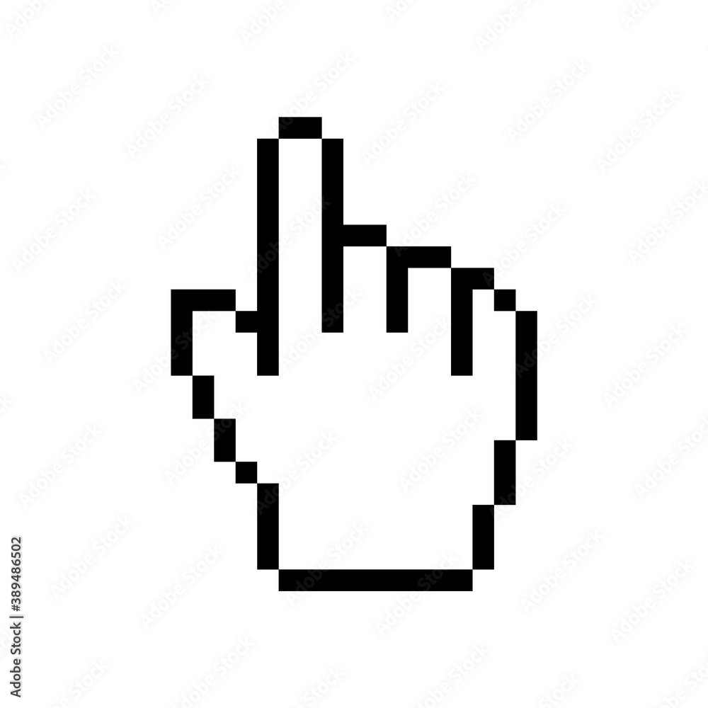 Hand cursor mouse icon. Cursor pixel pointer. Vector web finger click icon Hand cursor mouse icon. Cursor pixel pointer. Vector web finger click icon